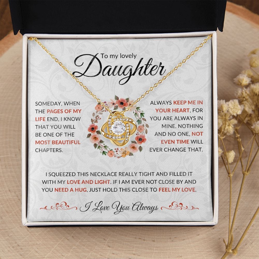 Pages of my life- Daughter Love Knot necklace