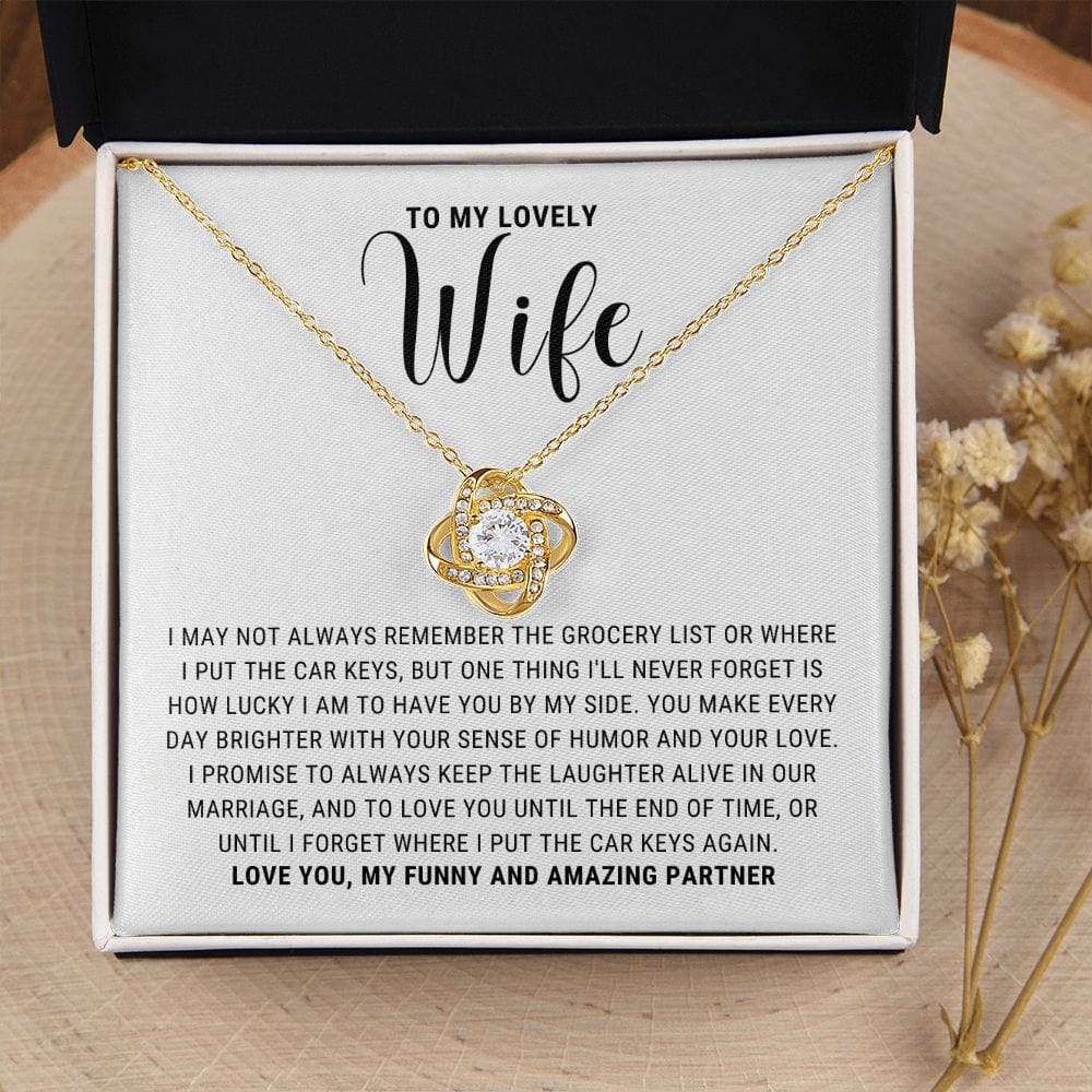 Funny Wife Love Letter Love Knot NEcklace