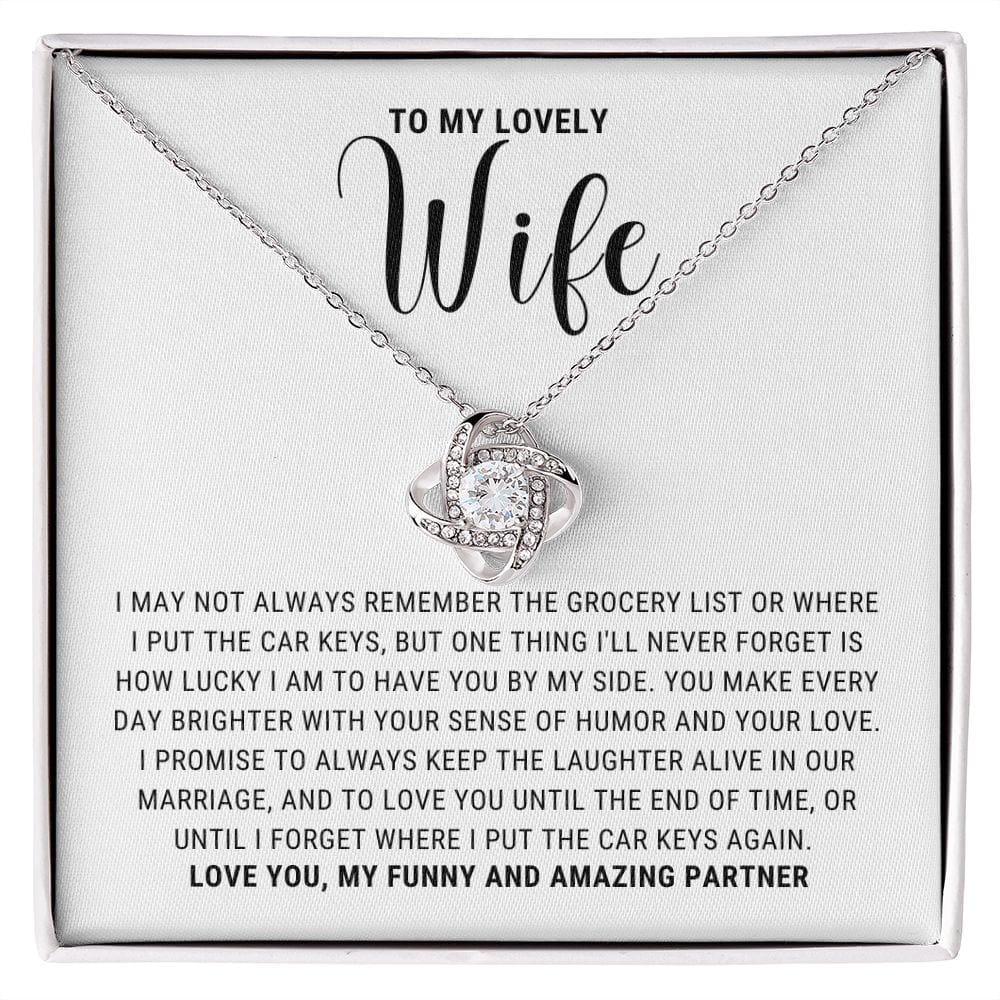 Funny Wife Love Letter Love Knot NEcklace