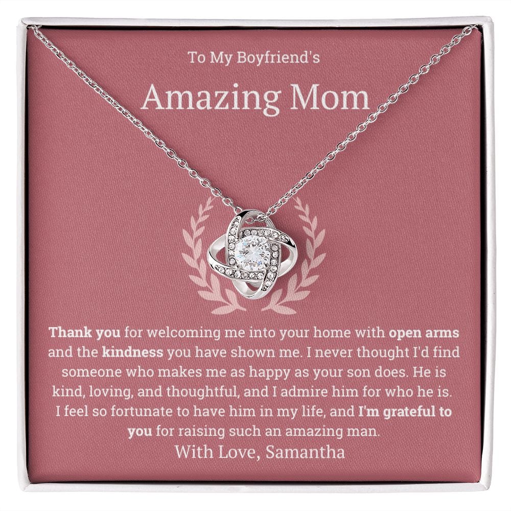 Personalized Boyfriend Mom Gift, Necklace for boyfriend mom, To my Fiancée's Mother gift, Boyfriends Mom Necklace from Son's Girlfriend