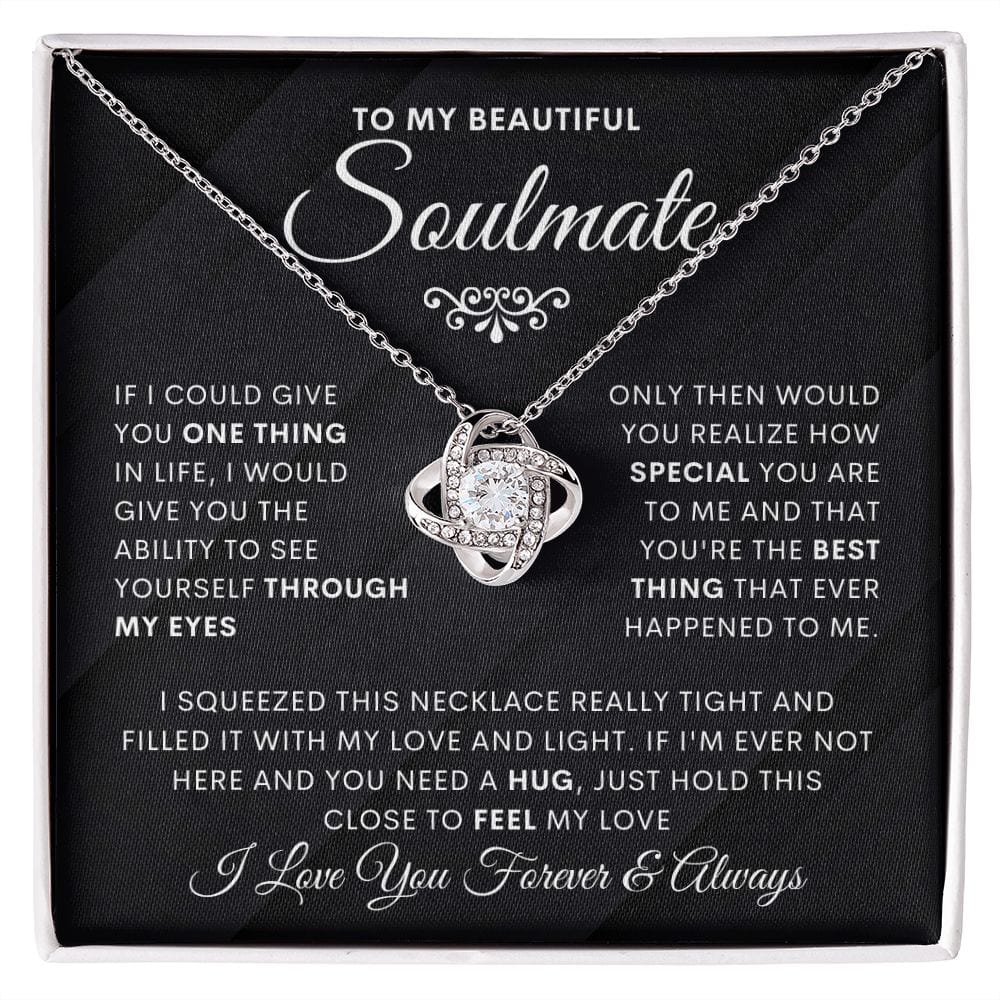 Beautiful Soulmate- Through My Eyes-Loveknot Necklace-Black