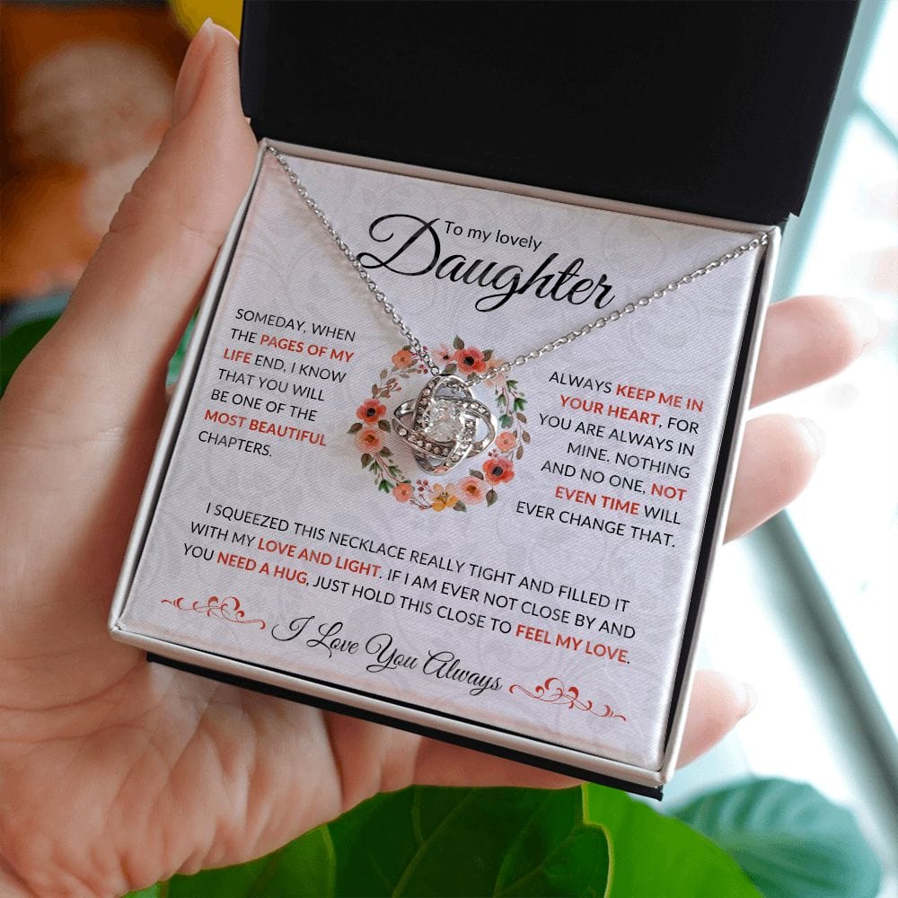 Pages of my life- Daughter Love Knot necklace