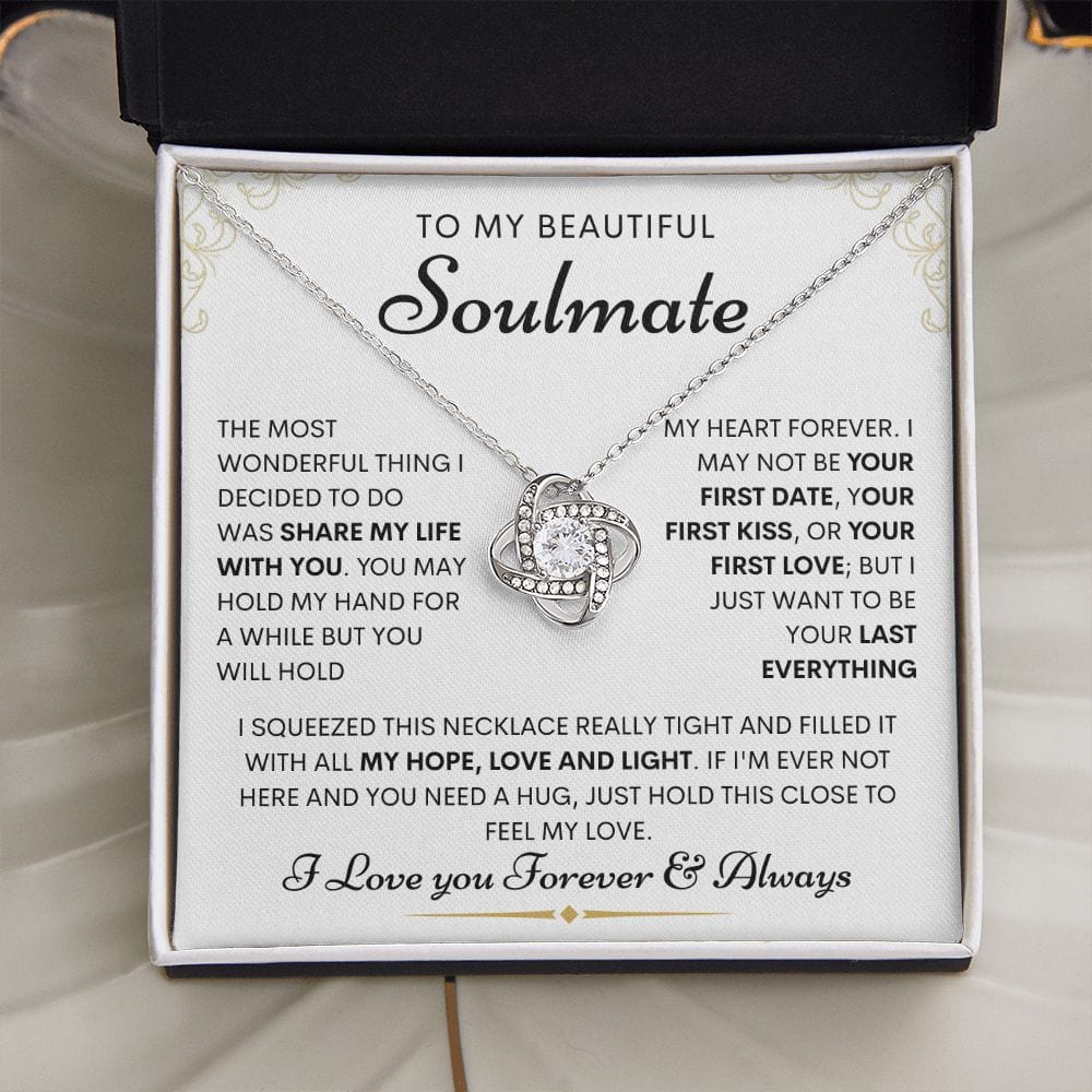 Beautiful Soulmate Loveknot Necklace- Hope. love and Light