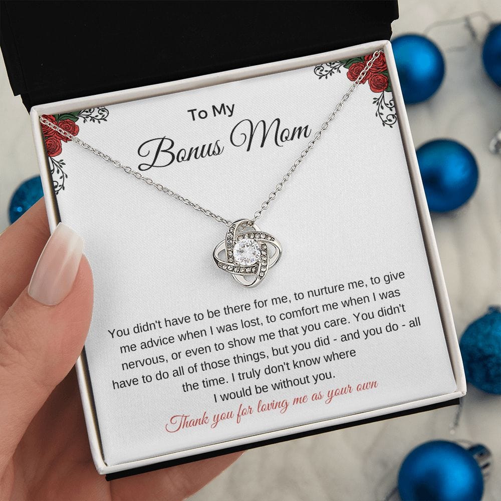 Bonus Mom- Thank you Loveknot Necklace