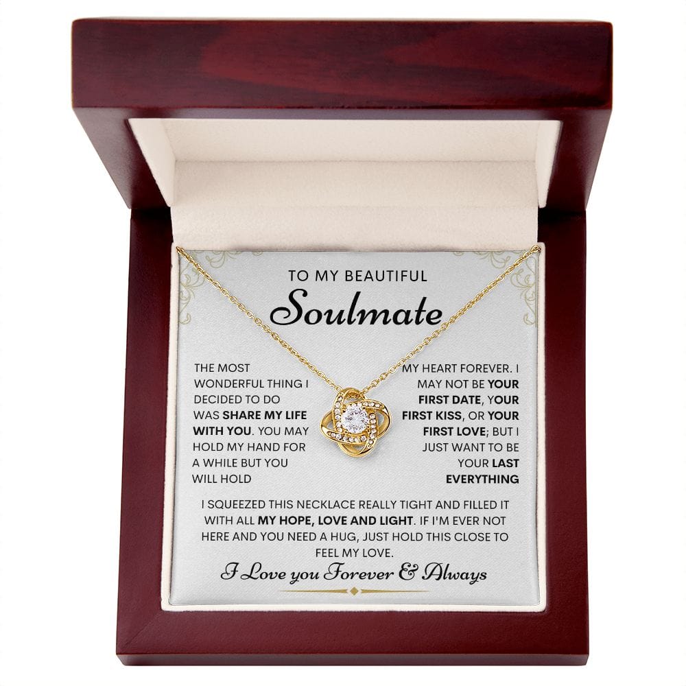 Beautiful Soulmate Loveknot Necklace- Hope. love and Light