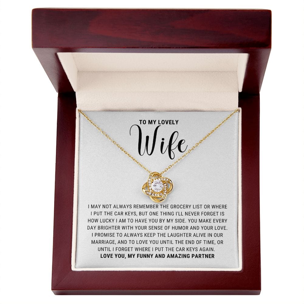 Funny Wife Love Letter Love Knot NEcklace