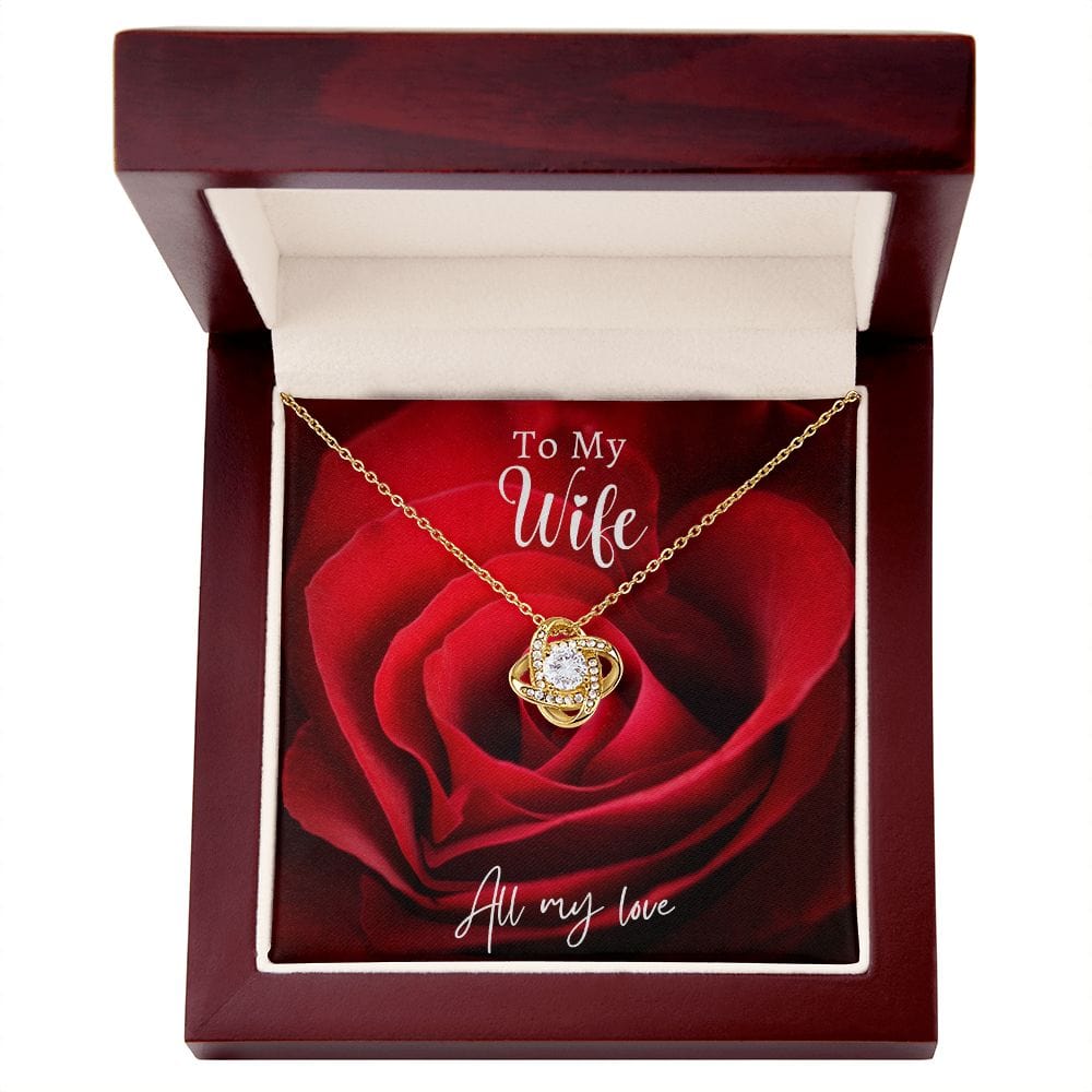 Red Rose Loveknot Necklace -Wife