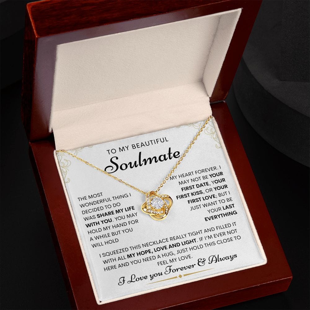 Beautiful Soulmate Loveknot Necklace- Hope. love and Light