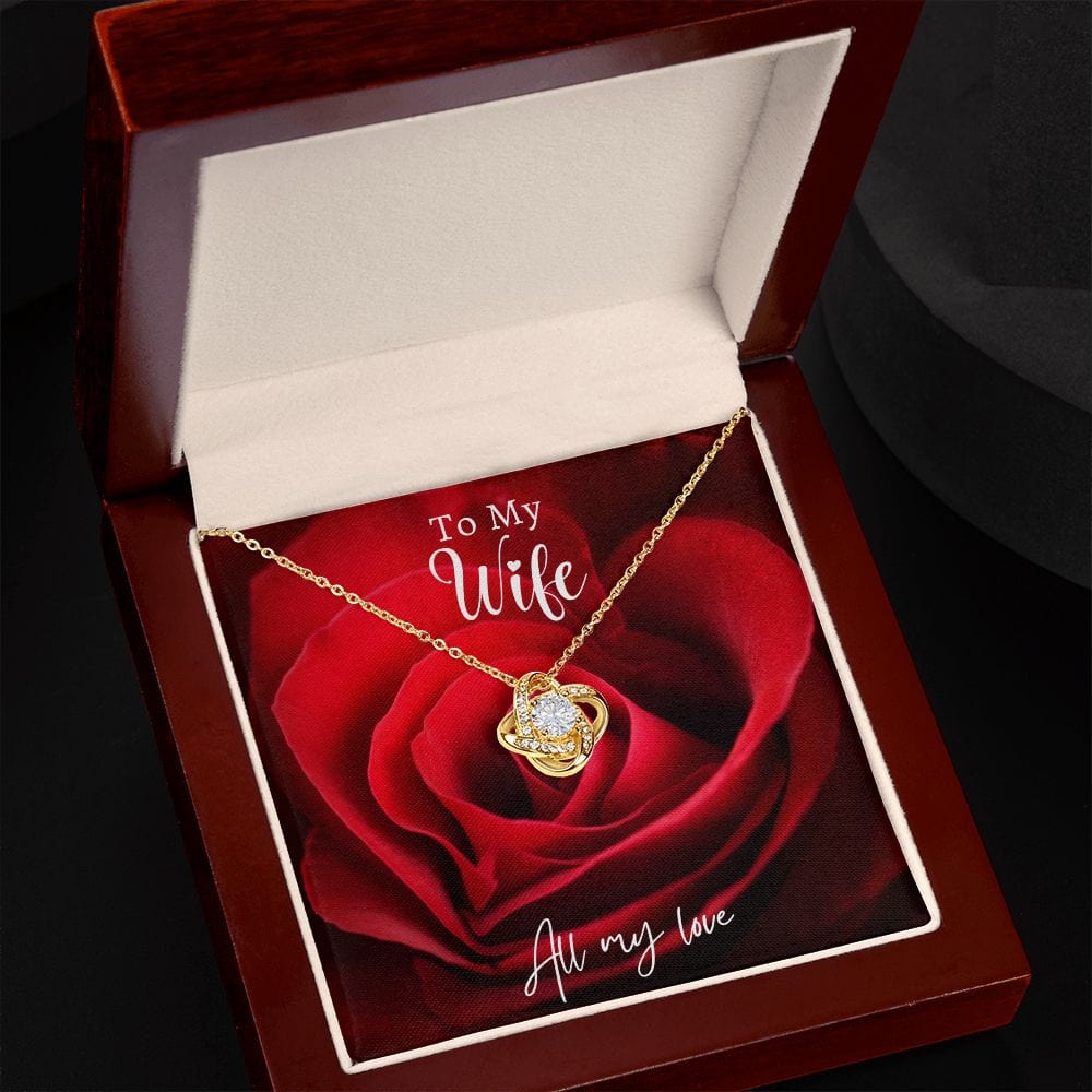 Red Rose Loveknot Necklace -Wife