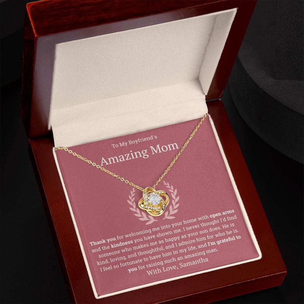 Personalized Boyfriend Mom Gift, Necklace for boyfriend mom, To my Fiancée's Mother gift, Boyfriends Mom Necklace from Son's Girlfriend