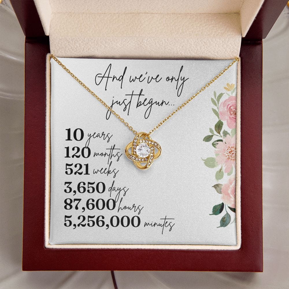 10th Anniversary Gift for Wife/Girlfriend - Loveknot Necklace