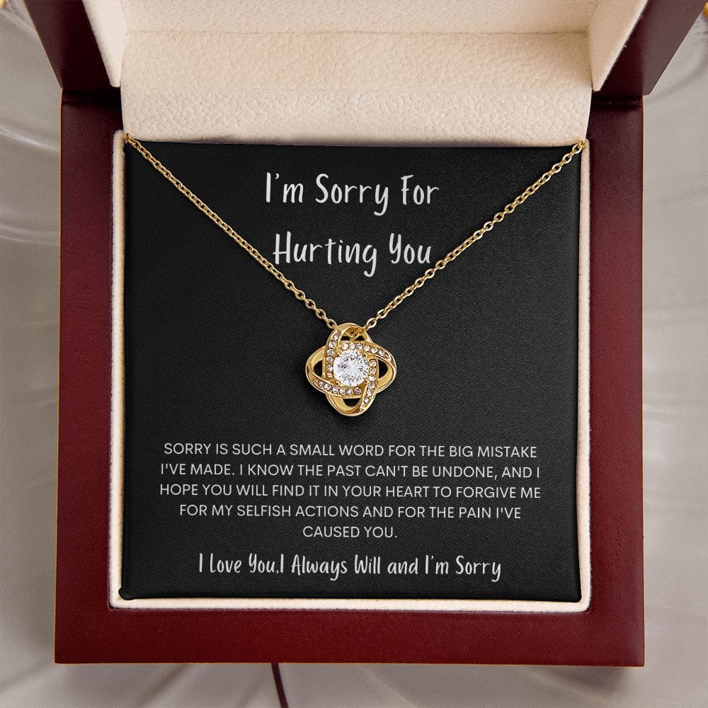 Im Sorry for Hurting You Loveknot Necklace