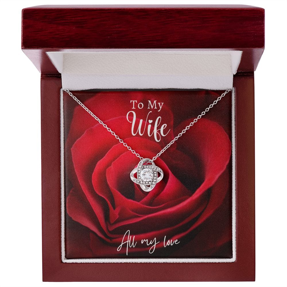 Red Rose Loveknot Necklace -Wife