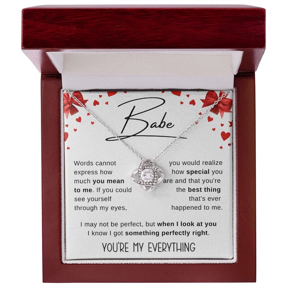 Babe, Wife, Soulmate You are my everything- Loveknot Necklace