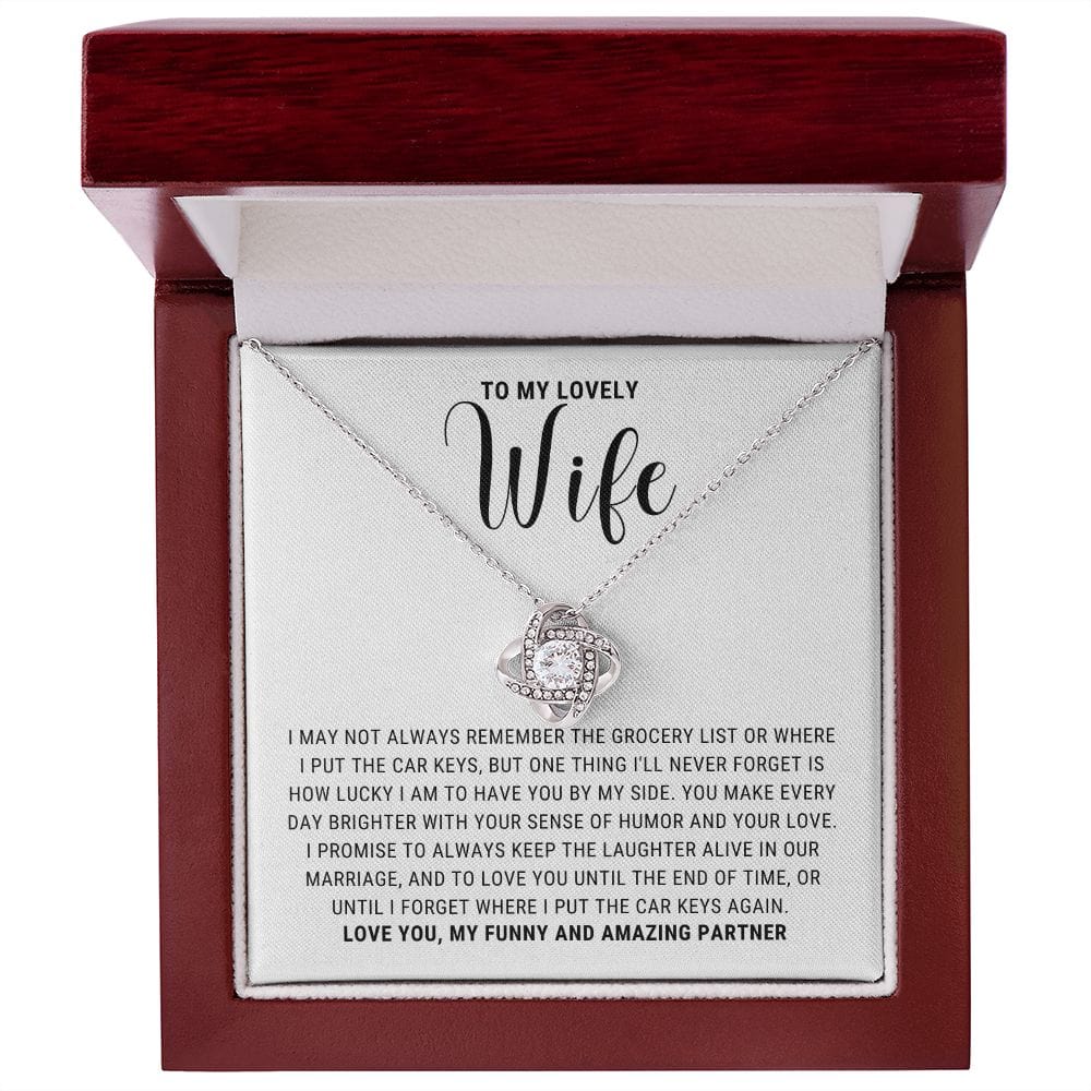Funny Wife Love Letter Love Knot NEcklace