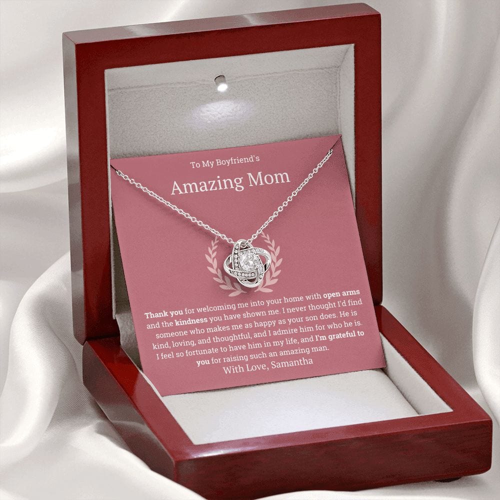 Personalized Boyfriend Mom Gift, Necklace for boyfriend mom, To my Fiancée's Mother gift, Boyfriends Mom Necklace from Son's Girlfriend