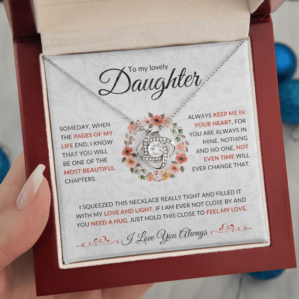 Pages of my life- Daughter Love Knot necklace