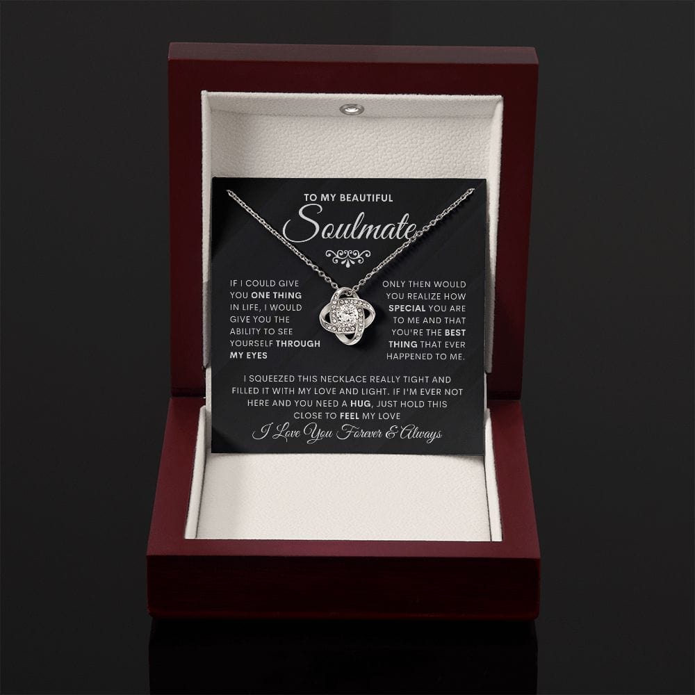 Beautiful Soulmate- Through My Eyes-Loveknot Necklace-Black