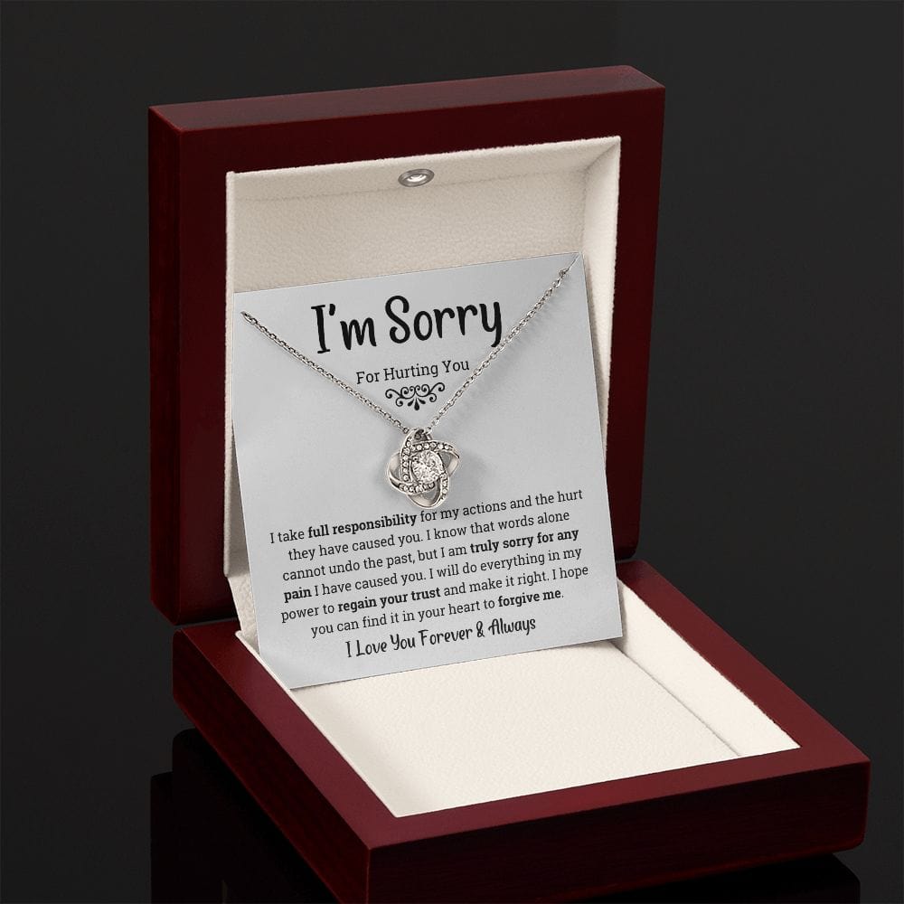 I'm Sorry - Forgive me Loveknot Necklace