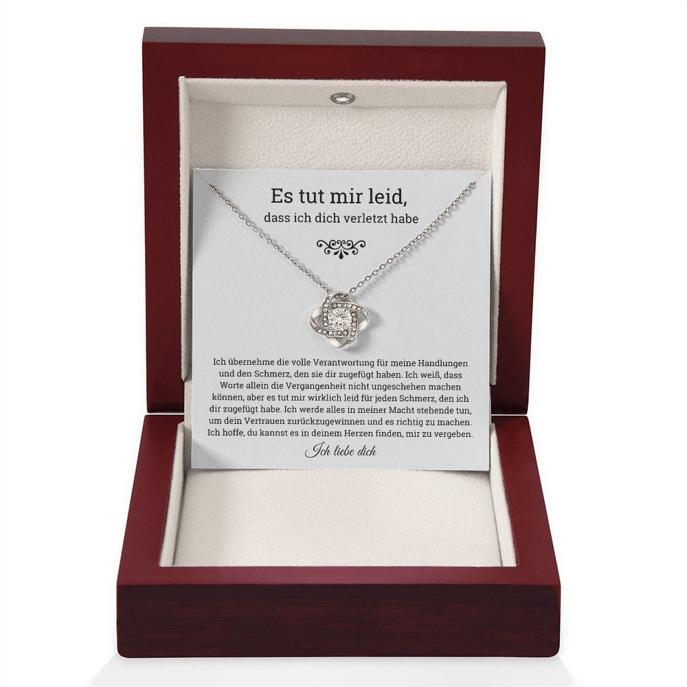 German Es tut mir leid Love Knot Necklace, Im sorry for hurting you, Apology, forgiveness gift,es tut mir leid geschenk