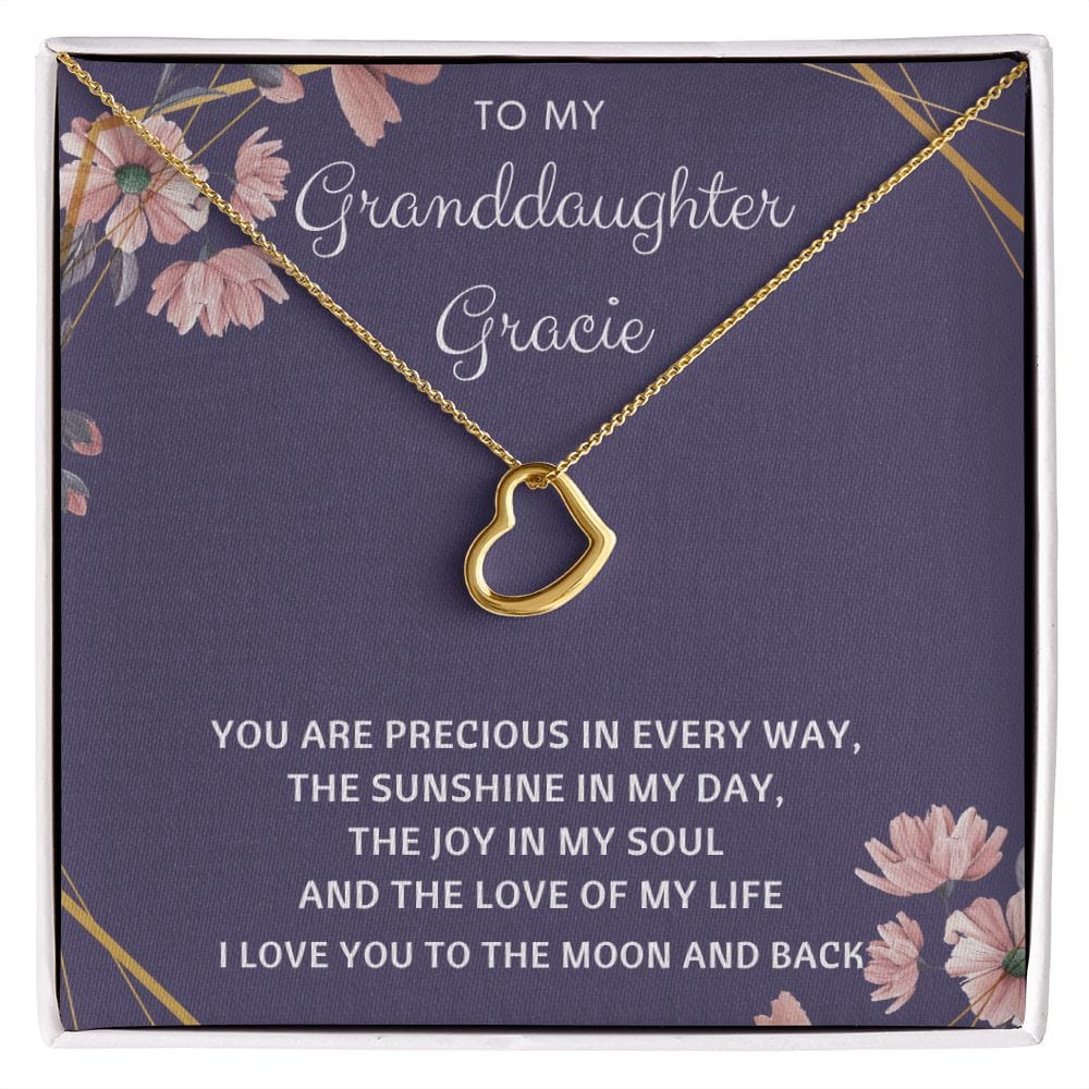 Personalized granddaughter gift from grammy/nana/grandparents, delicate heart necklace