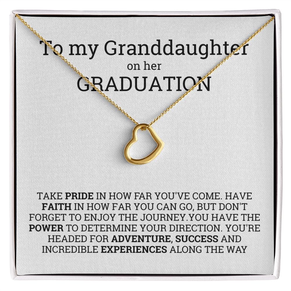 Granddaughter graduation gift from grandpa, Delicate Heart Necklace