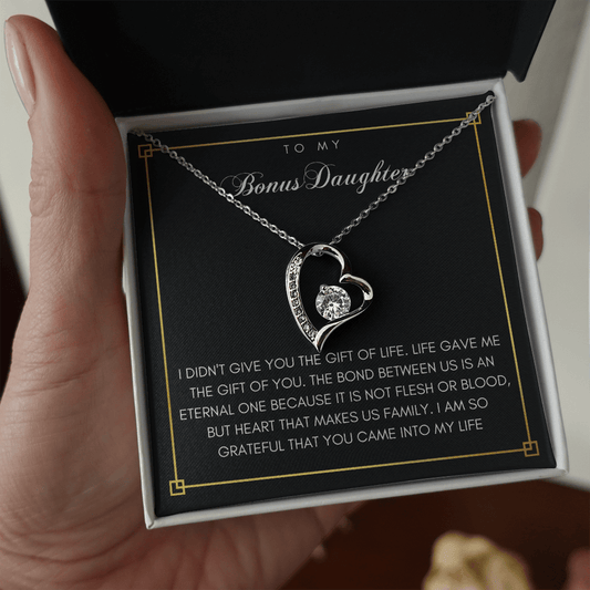 Custom Personalized Bonus Daughter Heart Necklace