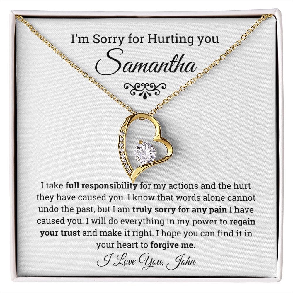 Personalized I'm Sorry Forever Love Necklace, Apology Gift