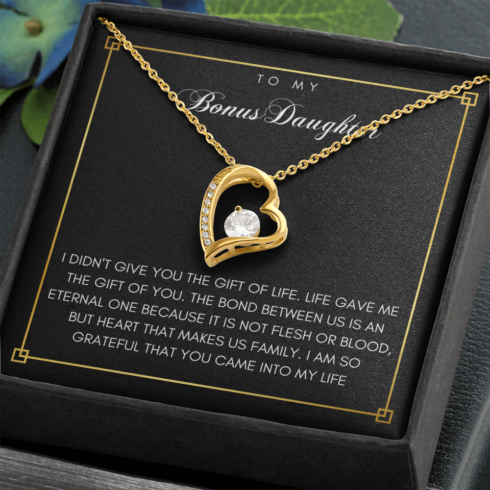 Custom Personalized Bonus Daughter Heart Necklace