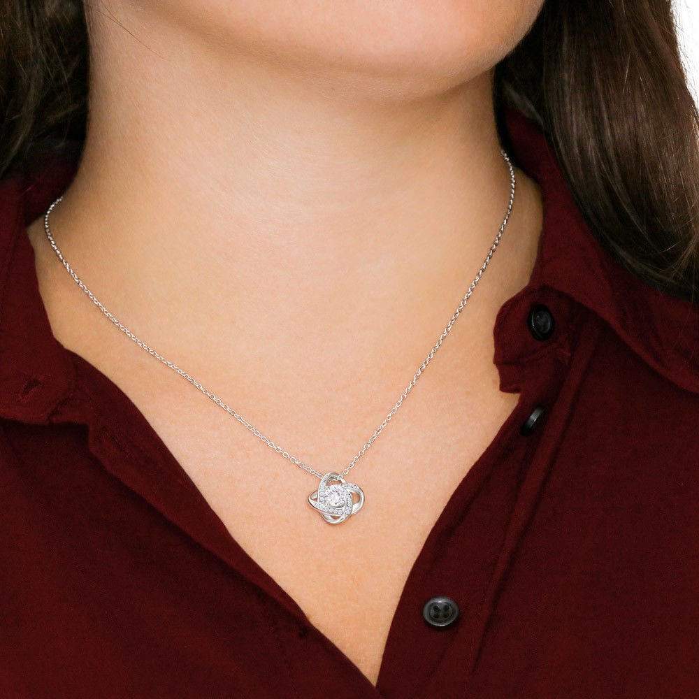 Silver Love Knot Necklace- Daughter Gifts from Mom