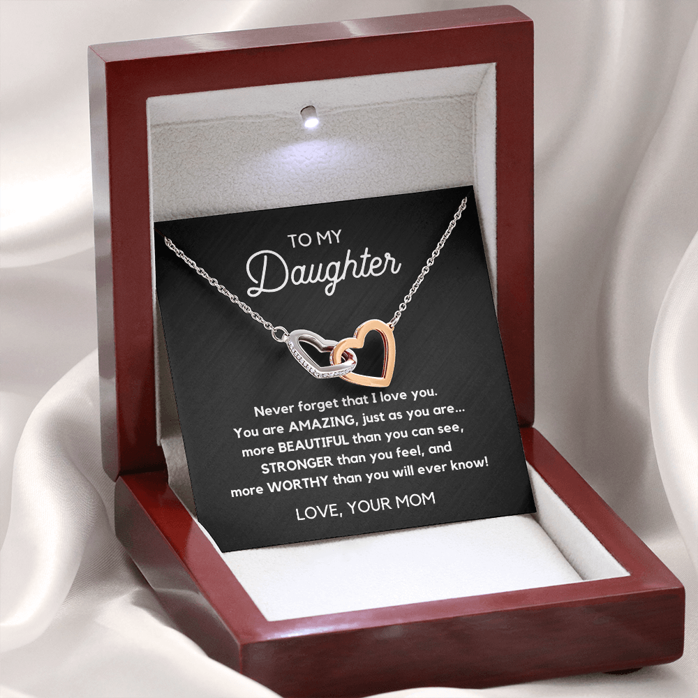 Interlocking Hearts Necklace-To my daughter