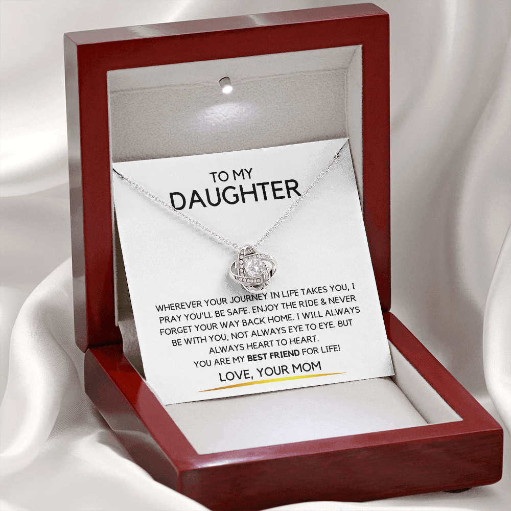 Silver Love Knot Necklace- Daughter Gifts from Mom