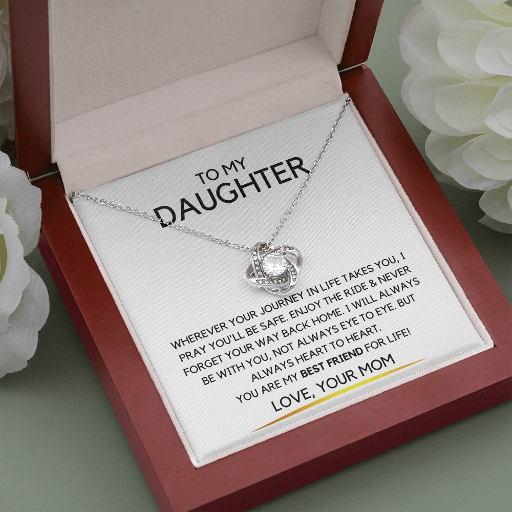Silver Love Knot Necklace- Daughter Gifts from Mom