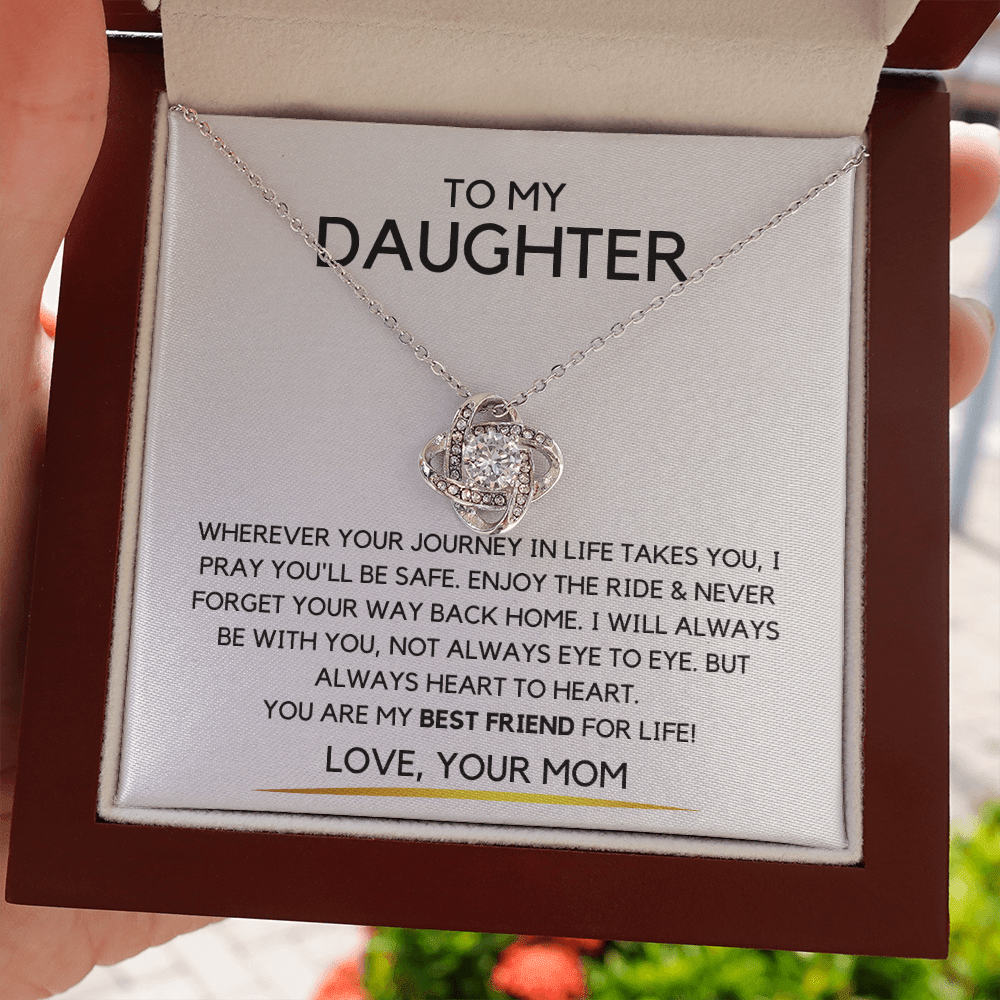 Silver Love Knot Necklace- Daughter Gifts from Mom