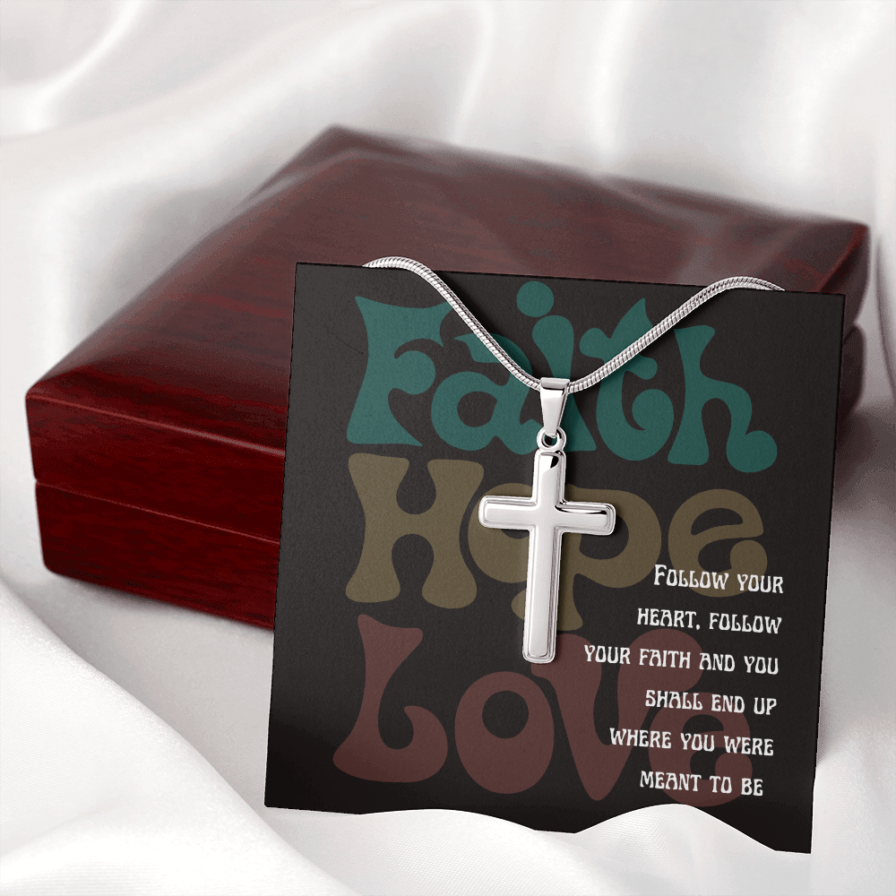 Personalized Cross Jewelry Necklace Faith , Hope , love