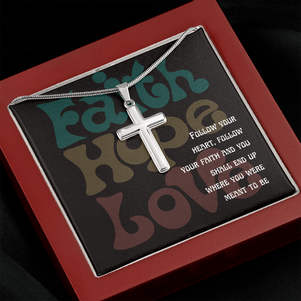 Personalized Cross Jewelry Necklace Faith , Hope , love