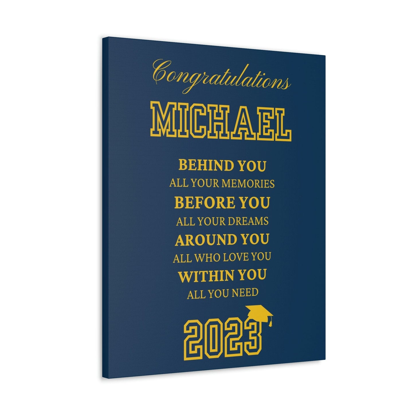 Personalized Graduation Gift Canvas wall art for son, sister, daughter, granddaughter, Graduation 2023, Large Canvas Wall Decor
