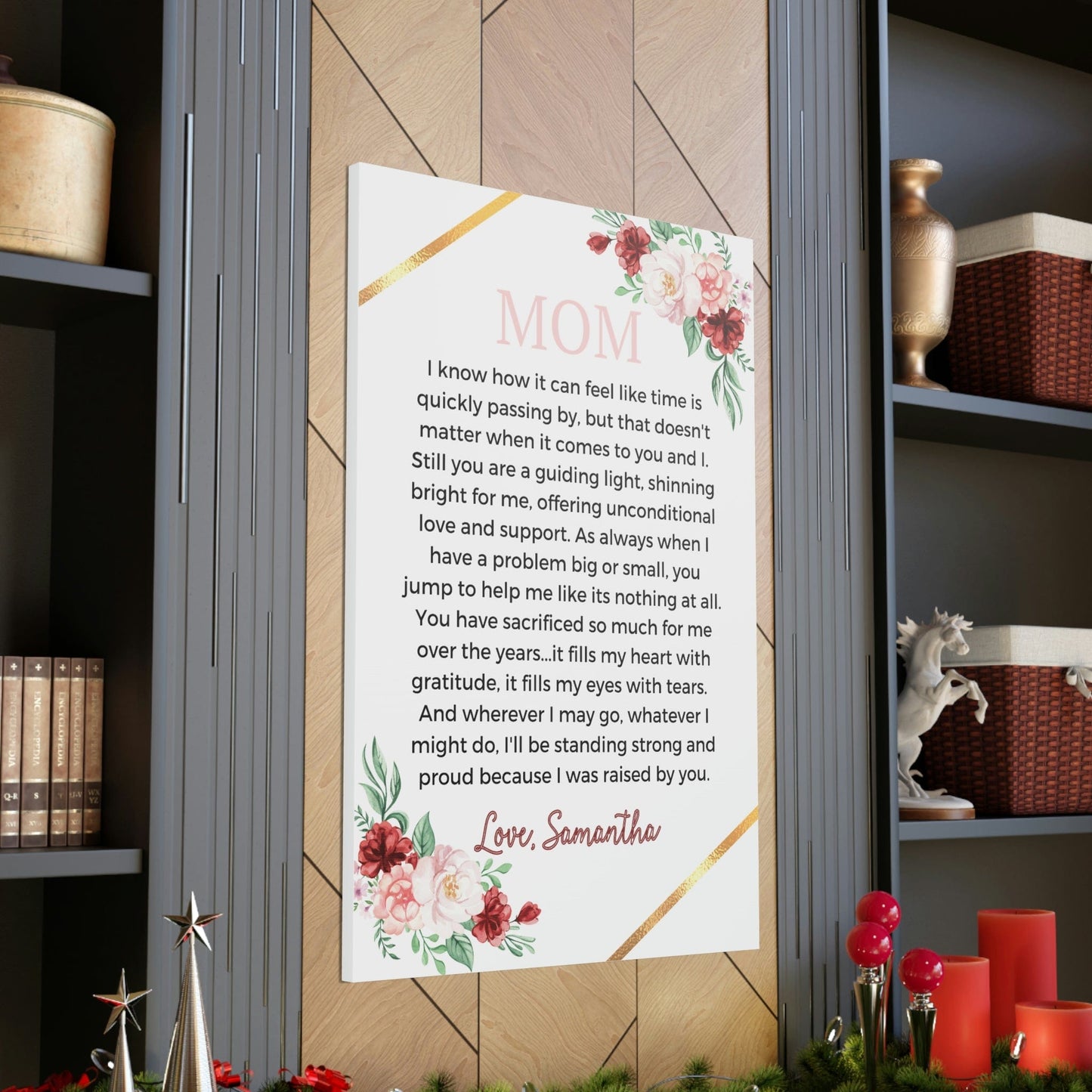 Personalized Mom Gift from Daughter Canvas Print -White