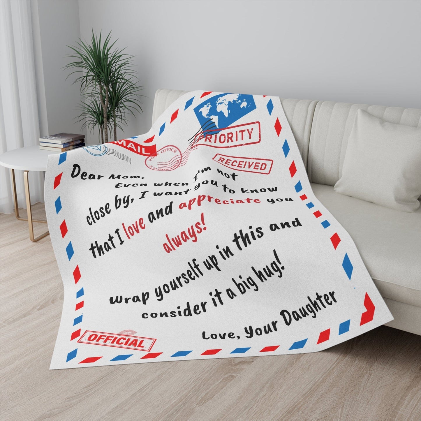 Letter By Post From Daughter To Mom Blanket