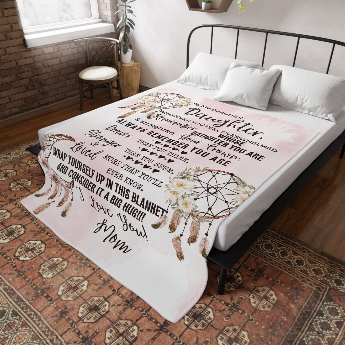 Dreamcatcher Pink Mom to Daughter Blanket