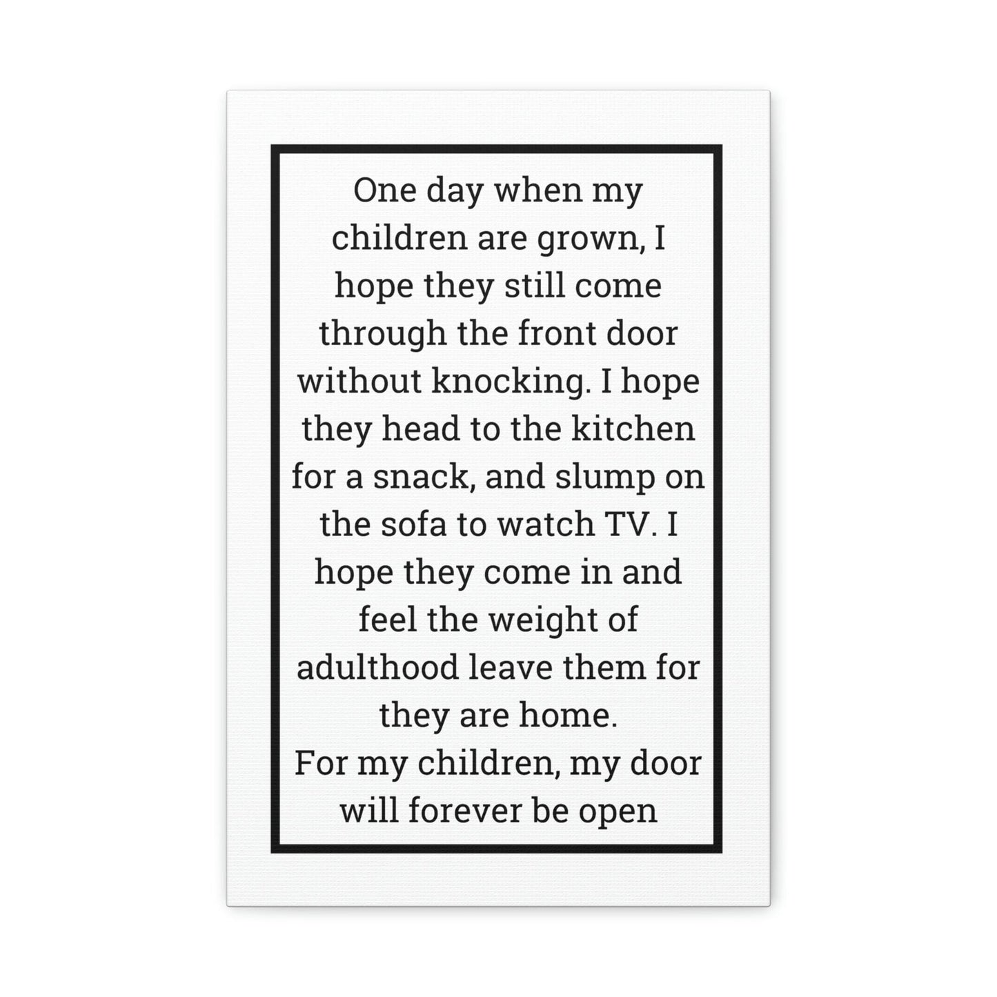 One day when Canvas Wall Art with Quote, Parent's Entryway Sign, Gift for Children