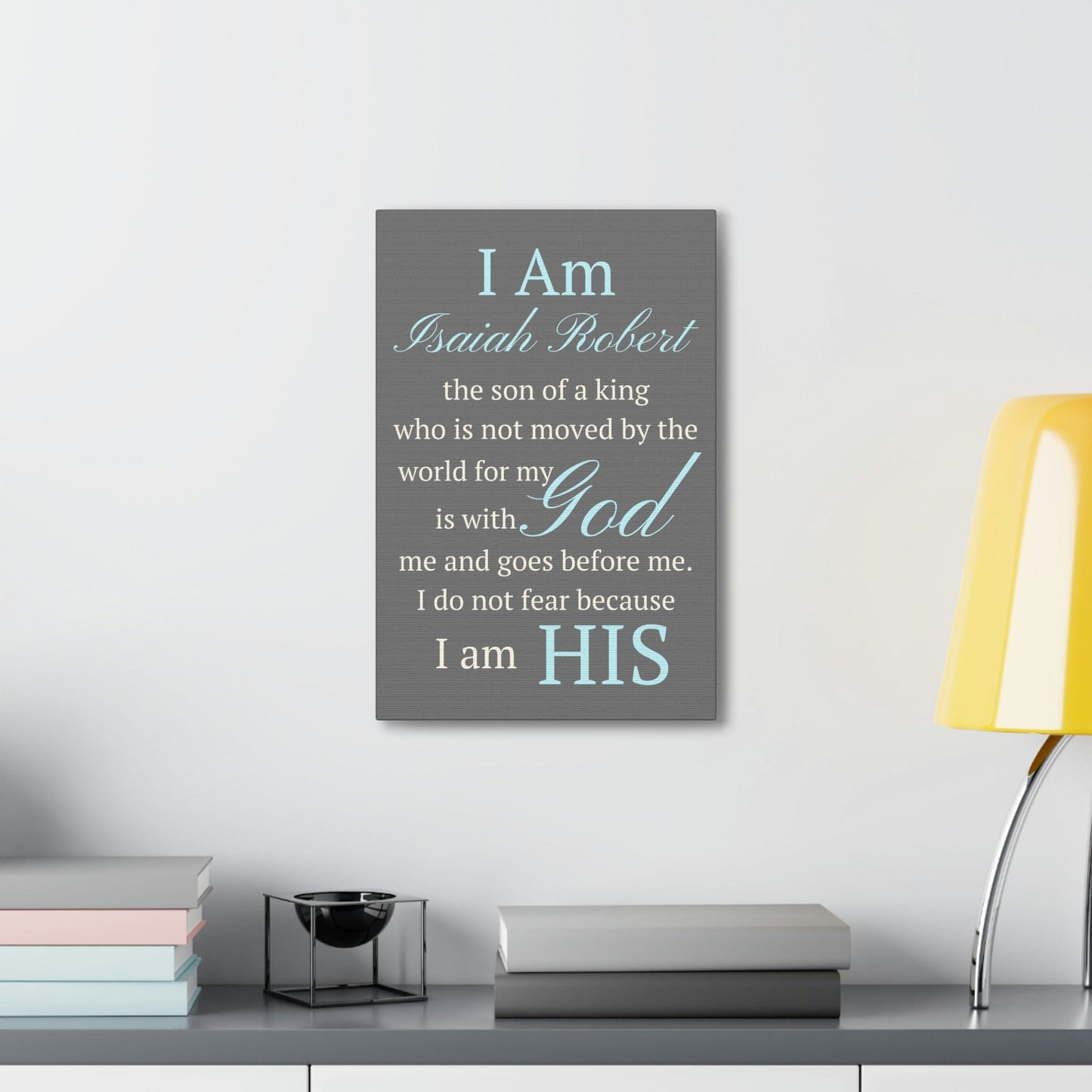 I Am the Daughter of a King,I Am the Son of a King Personalized Canvas Print, Baby Girl, Baby Boy Personalized Gift,Christian Baptism Gift, Dedication Gift, Catholic Nursery Decor