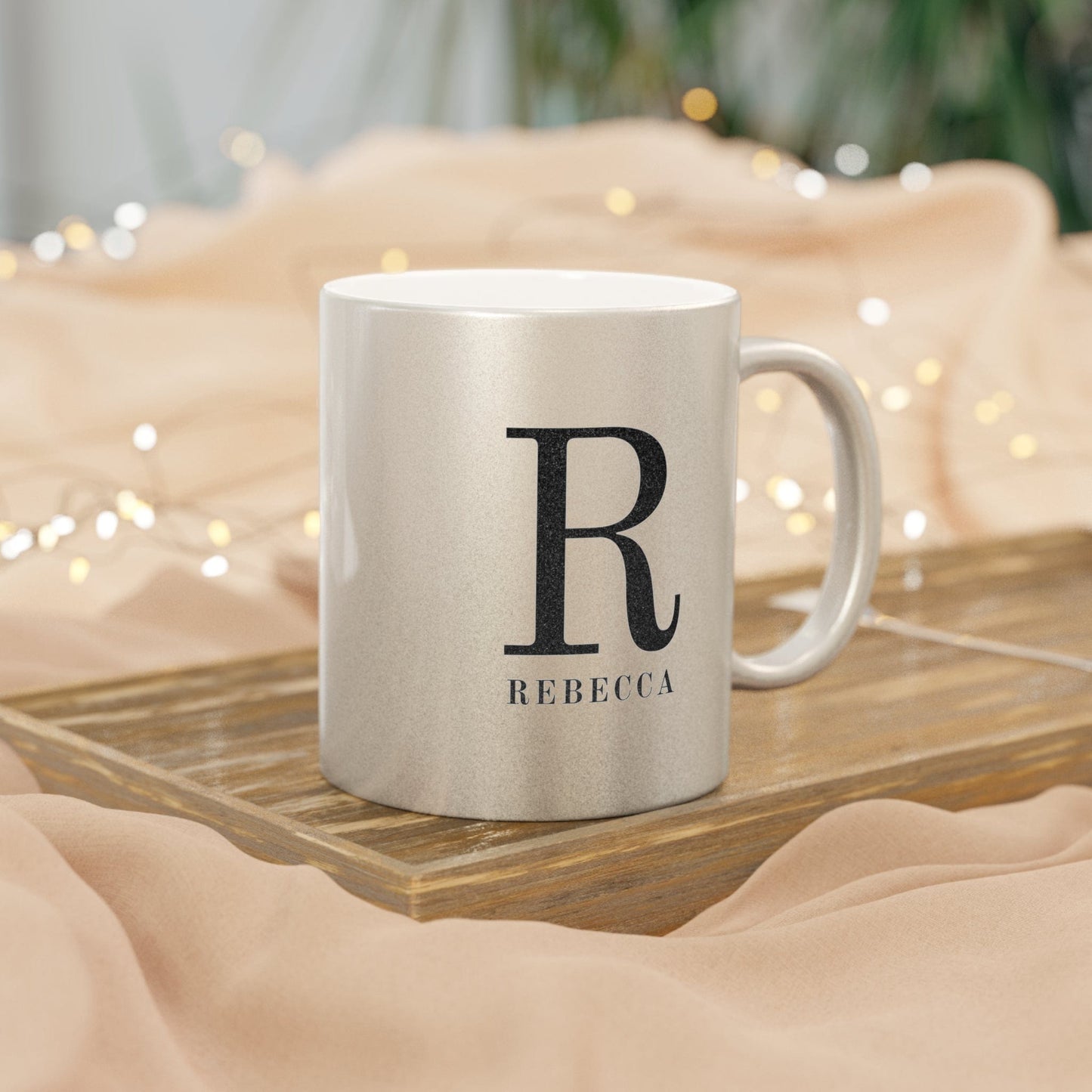 Monogram and Initial Coffee Mugs- metallic
