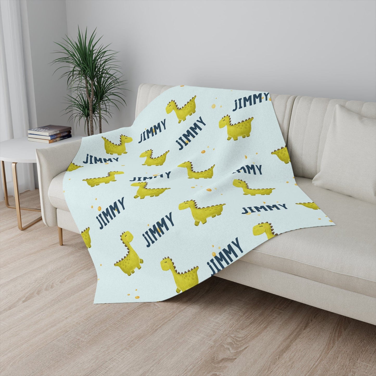 Dinosaur Pattern Personalized Name Blanket
