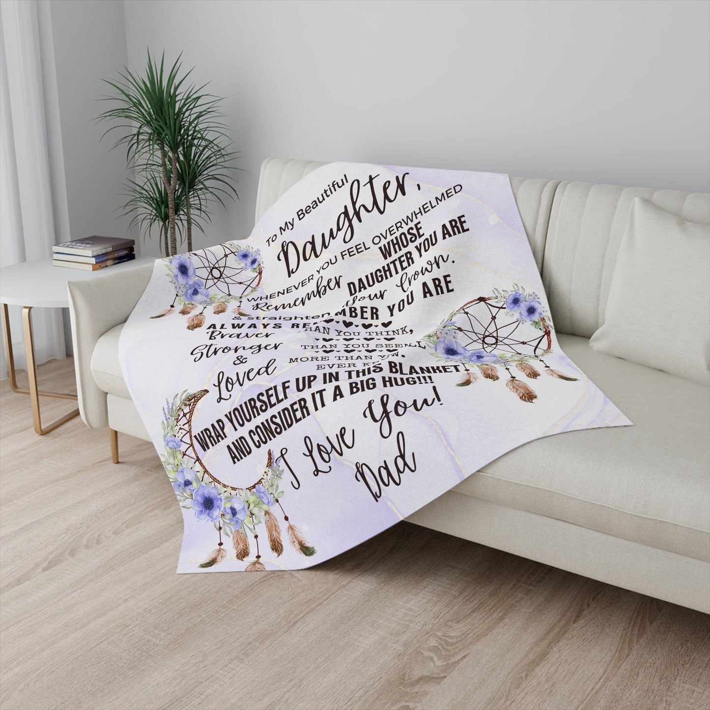 Purple Dreamcatcher Dad to Daughter Blanket