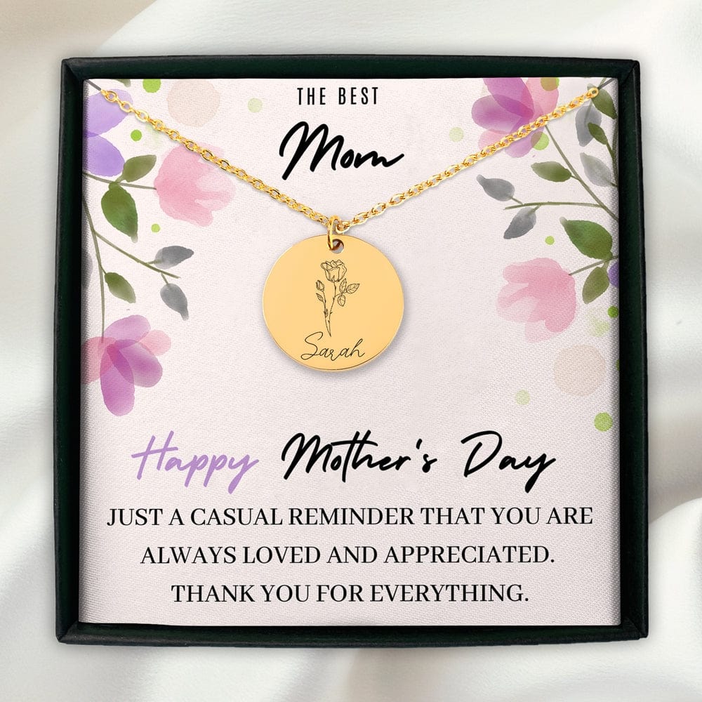 Personalized Birth Month Flower Bouquet Charm Necklace, Mothers day Jewelry Gift, Best Friend, Birthday Present, Christmas Present