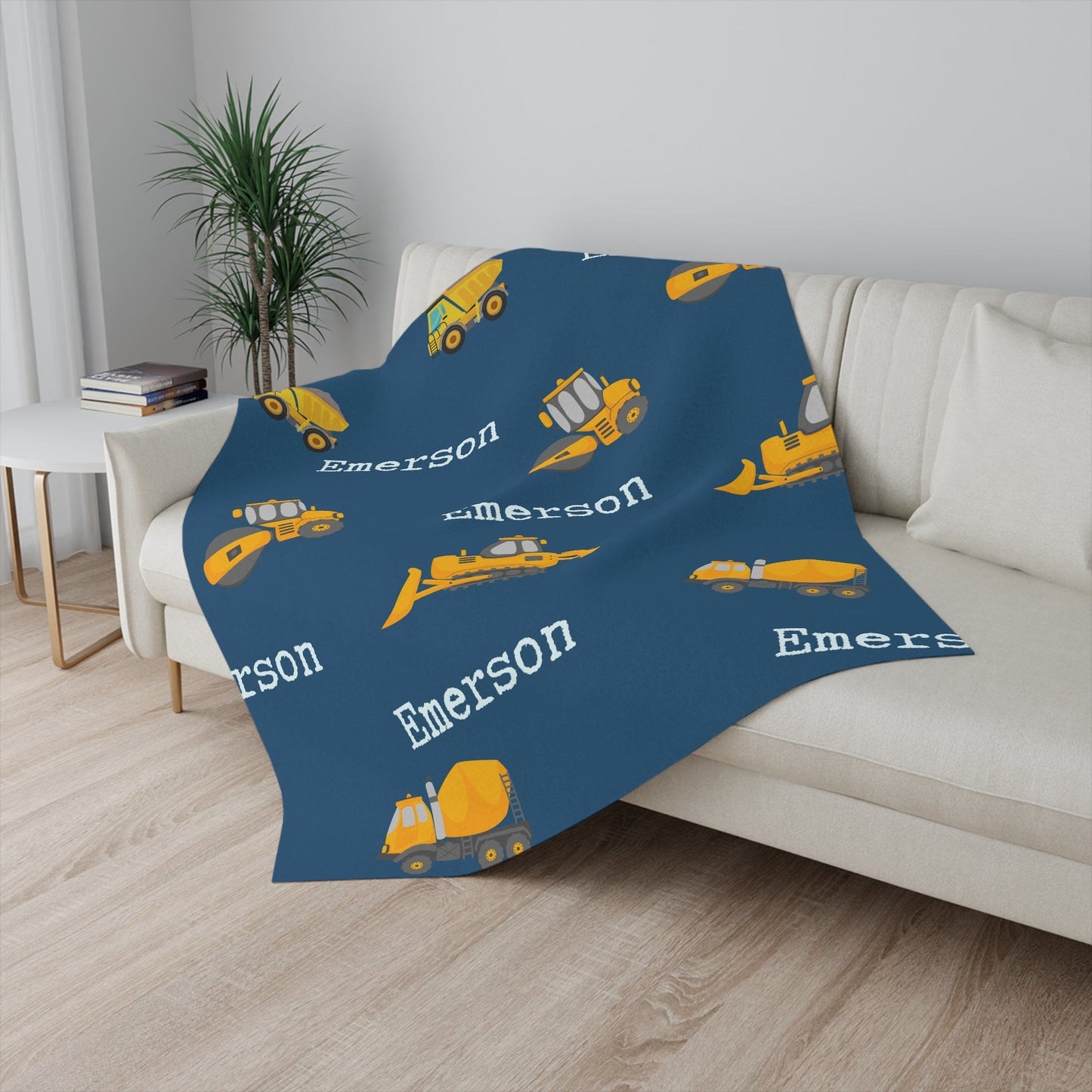 Personalized Name Construction Blanket