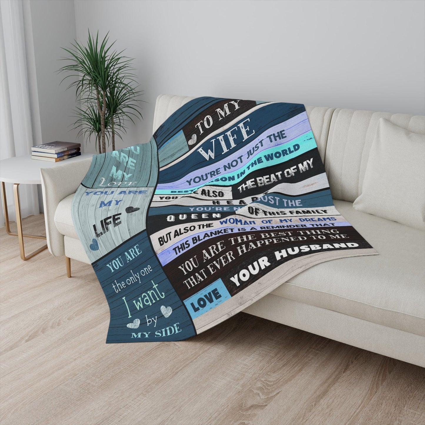 Beat of my heart Message Blanket to Wife