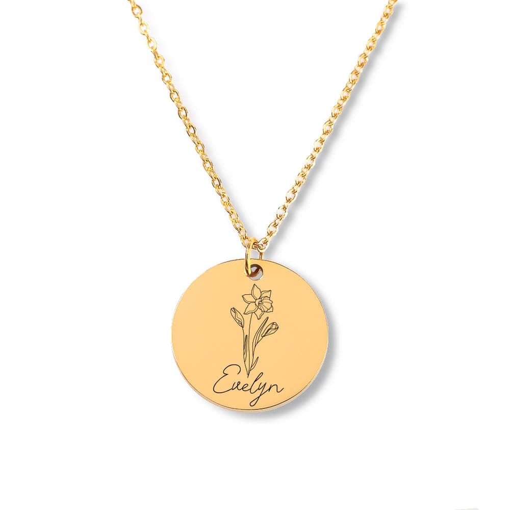 Personalized Birth Month Flower Bouquet Charm Necklace, Mothers day Jewelry Gift, Best Friend, Birthday Present, Christmas Present