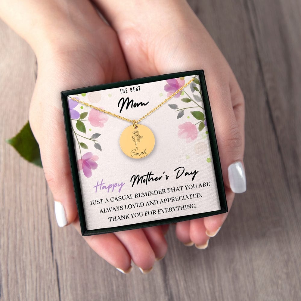 Personalized Birth Month Flower Bouquet Charm Necklace, Mothers day Jewelry Gift, Best Friend, Birthday Present, Christmas Present